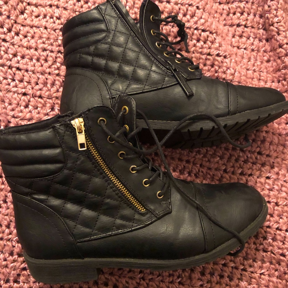Daily Shoes Womens Size 10 Ankle Combat Boots With Zipper Pocket